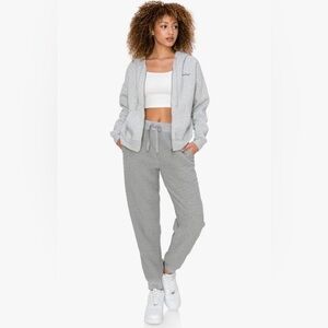 Cali1850 Sherpa Jogger Sweatpants Drawstring Waistband Soft Comfy Grey Size M